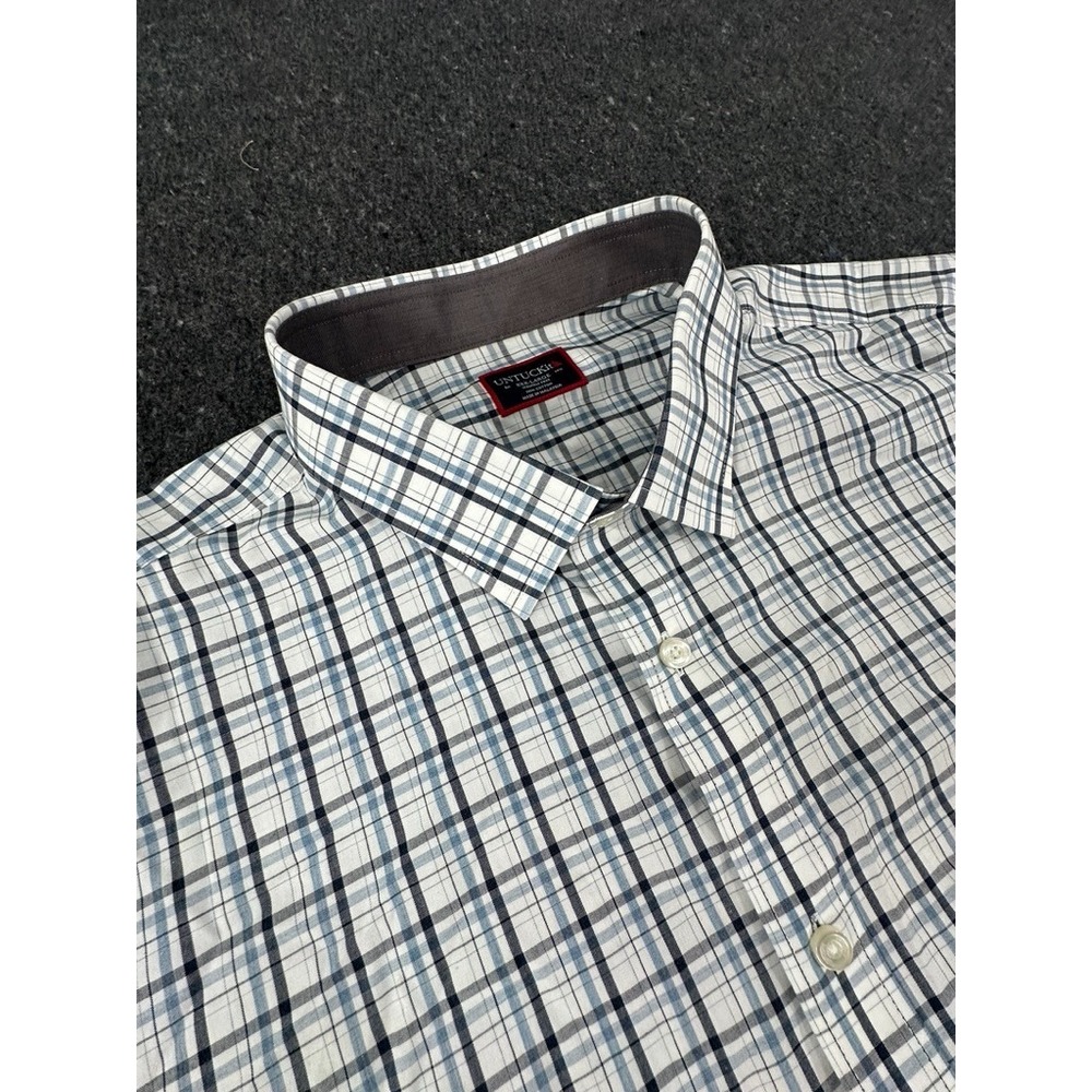 UNTUCKit Wrinkle Free Button Down Shirt Men's XXXL Blue Plaid Cotton Casual Wear